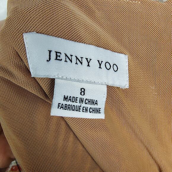 Jenny Yoo Lace White Samira Long Sleeve Mock Neck Mini Dress Size 8 Bride - Picture 5 of 16